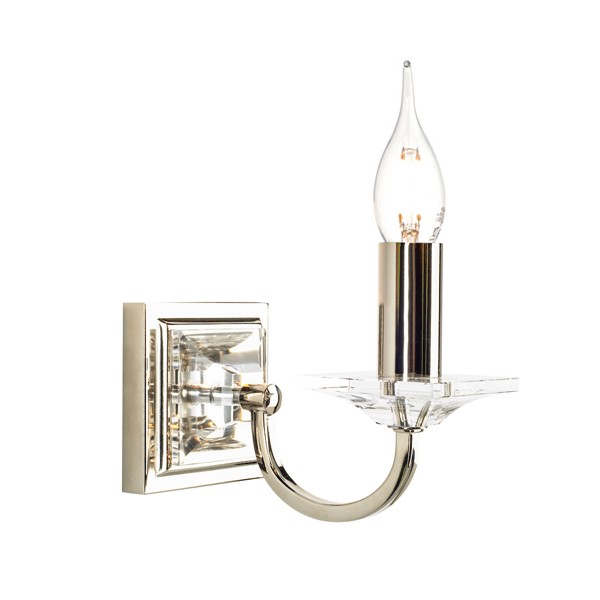 (image for) Laura Ashley - Carson Wall Light Polished Nickel Glass